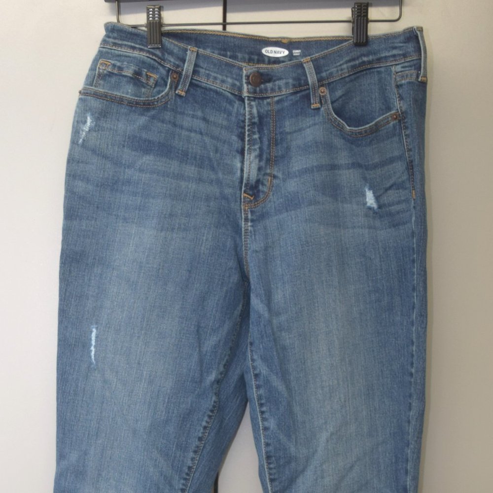 EUC Old Navy Women's Curvy Skinny Blue Jeans, Size 10 Tall